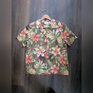 Alfred Dunner Vintage Tropical Shirt, Women's 8, Like New, Pineapples & Flora